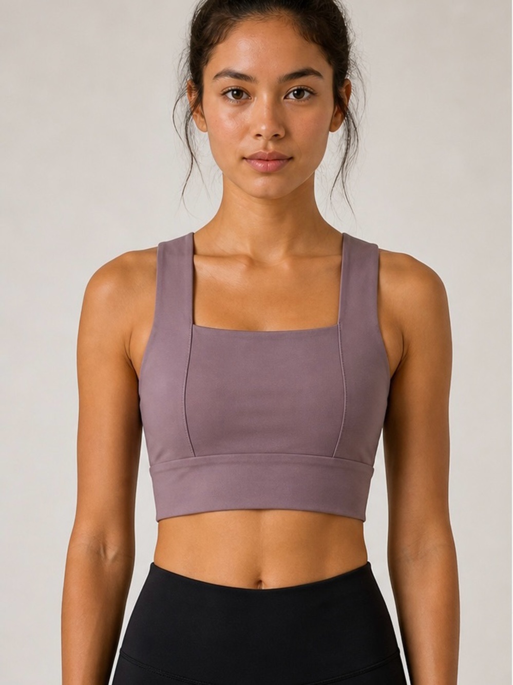 Fashion Nova Square Neck Sports Bra in Dusty Mauve
